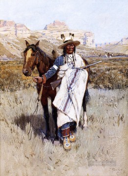  American Canvas - Indian Scout west native Americans Henry Farny